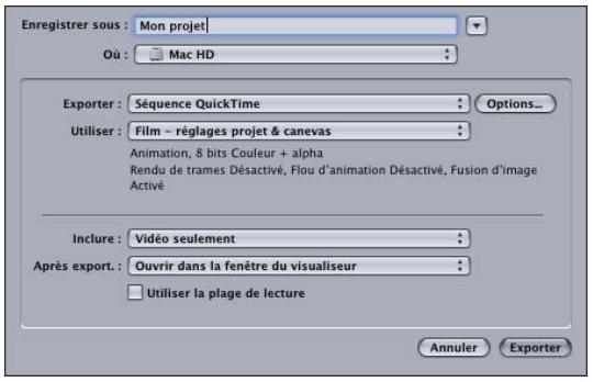 APPLE MOTION 3 - Pour exporter votre projet : - 1