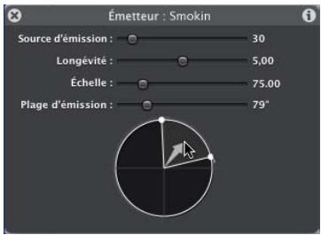 APPLE MOTION 3 - Pour modifier l'apparence des particules à l'aide de la palette de l'émetteur : - 7