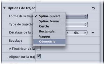 APPLE MOTION 3 - Pour utiliser la forme Géométrie comme source de trajectoire d'un texte : - 2