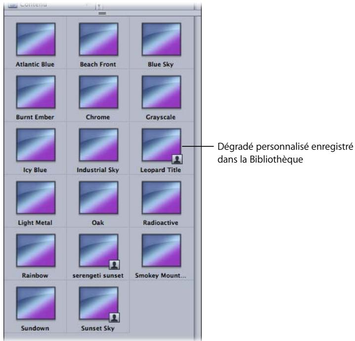 APPLE MOTION 3 - Pour enregistrer un dégradé dans la Bibliothèque : - 3