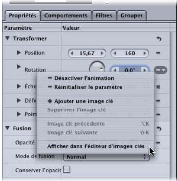 APPLE MOTION 3 - Pour créer un nouvel ensemble de paramètres : - 2