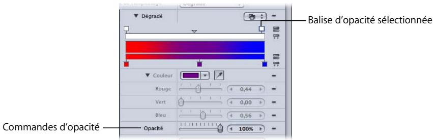 APPLE MOTION 3 - Pour repositionner une balise de couleur ou d'opacité : - 4