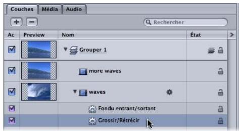 APPLE MOTION 3 - Pour coller un comportement : - 1