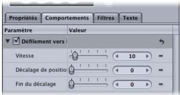 APPLE MOTION 3 - Modification du comportement Défilement vers la gauche - 1