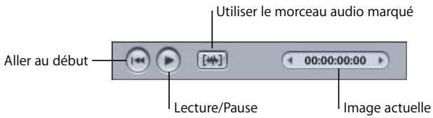 APPLE MOTION 3 - Commandes de lecture de l'Éditeur audio - 1