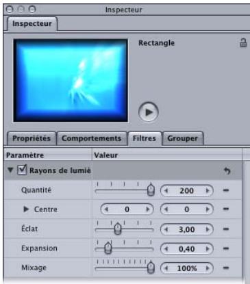 APPLE MOTION 3 - Pour animer les paramètres dans l'Inspecteur : - 1