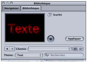APPLE MOTION 3 - Pour appliquer un style de texte à partir de la Bibliothèque : - 2