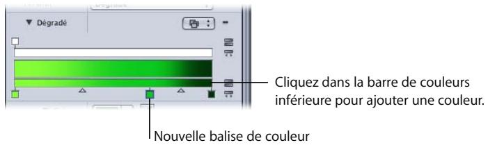 APPLE MOTION 3 - Pour modifier l'interpolation d'une balise de couleur ou d'opacité, procédez de l'une des manières suivantes : - 1