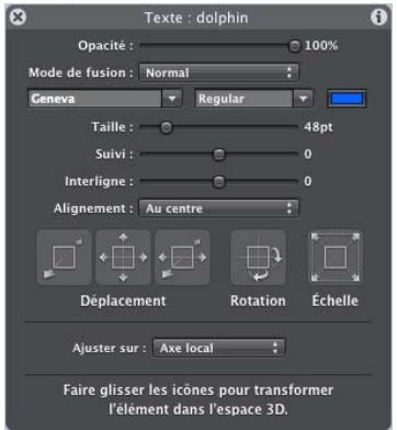 APPLE MOTION 3 - Utilisation de la palette Texte - 2