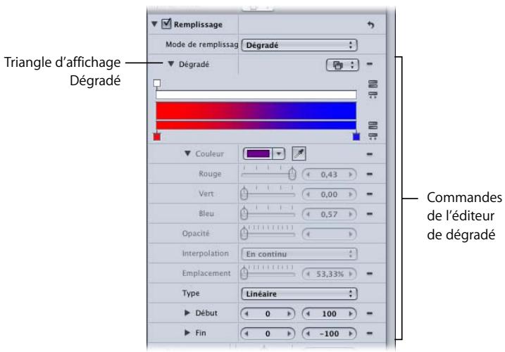 APPLE MOTION 3 - Pour changer les couleurs d'un dégradé : - 1