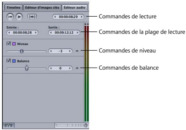 APPLE MOTION 3 - Commandes de l'Éditeur audio - 1