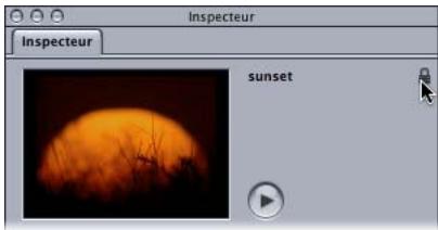 APPLE MOTION 3 - Pour verrouiller l'Inspecteur, procédez de l'une des manières suivantes : - 1