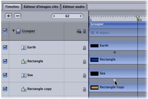 APPLE MOTION 3 - Pour aligner les images clés de plusieurs objets : - 1