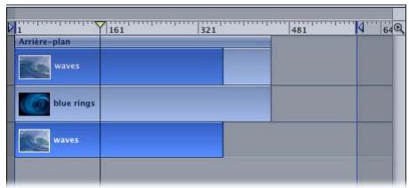 APPLE MOTION 3 - Pour modifier les points d'entrée ou de sortie d'un objet : - 1