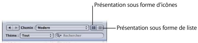 APPLE MOTION 3 - Pour prévisualiser une police dans la Bibliothèque : - 1