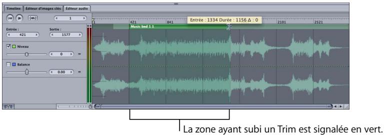 APPLE MOTION 3 - Pour effectuer le Trim visuel d'une piste audio : - 2