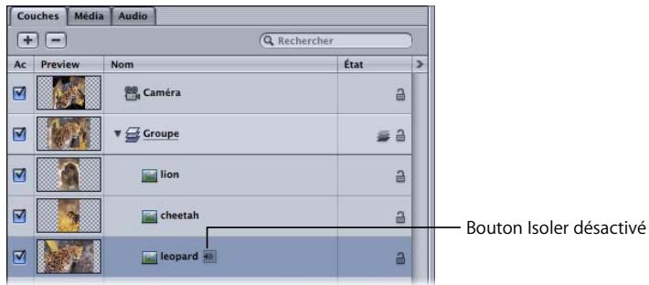 APPLE MOTION 3 - Pour isoler une couche : - 2