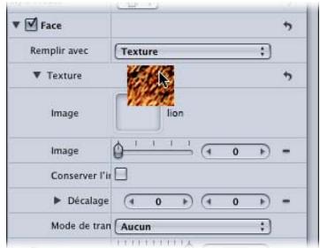 APPLE MOTION 3 - Pour supprimer une texture, procédez de l'une des manières suivantes : - 2