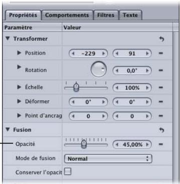 APPLE MOTION 3 - Modification de l'opacité du texte - 2
