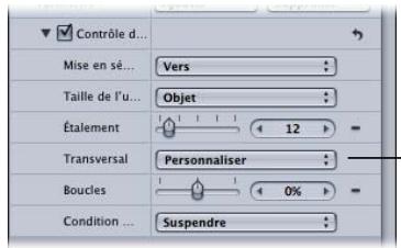 APPLE MOTION 3 - Pour utiliser l'option Personnaliser du paramètre Transversal : - 2