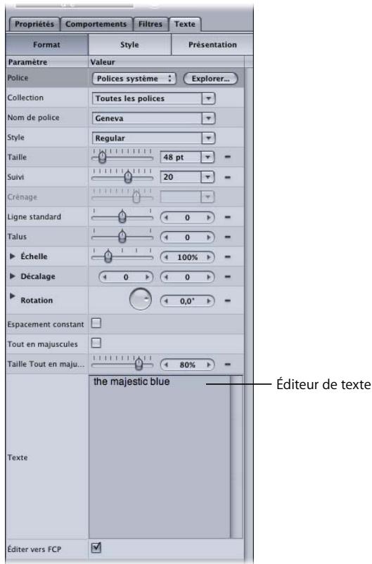 APPLE MOTION 3 - Cliquez dans l'éditeur de texte et commencez à taper. - 1