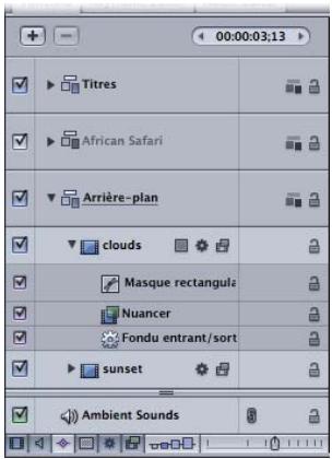 APPLE MOTION 3 - Liste de couches de la Timeline - 1