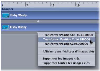 APPLE MOTION 3 - Pour modifier la valeur d'une image clé présente dans la Timeline : - 1
