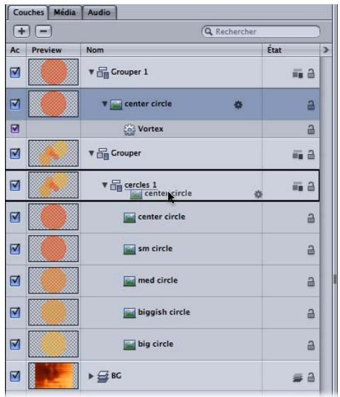 APPLE MOTION 3 - Pour affecter seulement les objets connexes : - 1