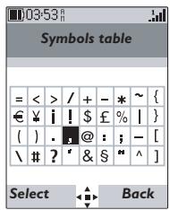 ALCATEL ELLE - Symbol table - 1