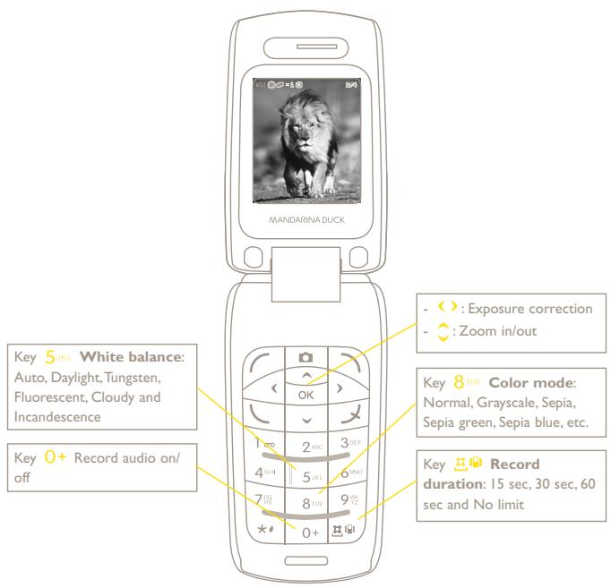 ALCATEL MANDARINA - Video setting while in framing mode - 1