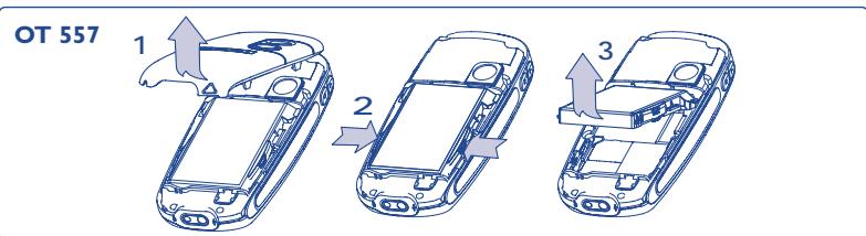 ALCATEL ONE TOUCH 557 - Removing the battery - 2