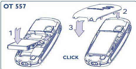 ALCATEL ONE TOUCH 557 - Installing the battery - 2