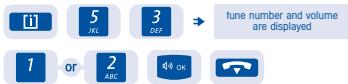 [i] 5 JKL 3 DEF ⇒ tune number and volume are displayed 1 or 2 ABC OK