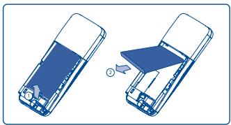 ALCATEL OT-C550 - Inserting and removing the battery - 2