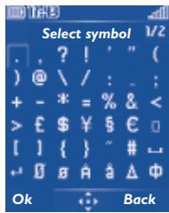 ALCATEL OT-I650 ONE TOUCH PRO - Symbol table - 1