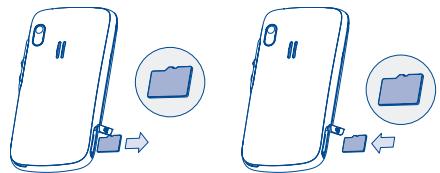 ALCATEL ONE TOUCH CHROME - Inserting or removing the memory card: - 1