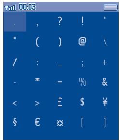 00:03 . , ? ! * " ( ) @ \ / : - ; + - * = %0 & < > £ $ ￥ $ € Ⓞ [ ]