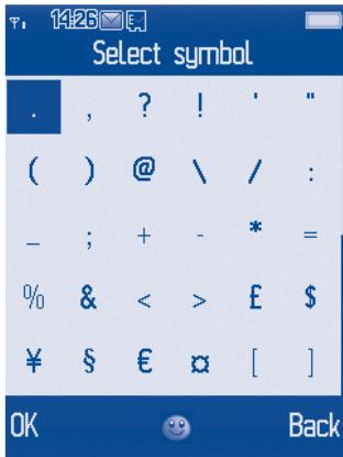 ALCATEL OT-880 CARBON - Symbol table - 1