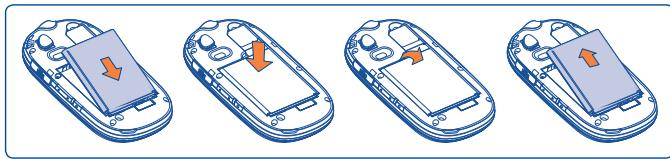 ALCATEL OT-880 CHROME - Installing or removing the battery - 1