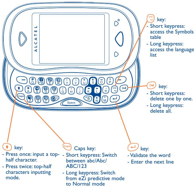 ALCATEL OT-880 CHROME - Keyboard inputting - 1