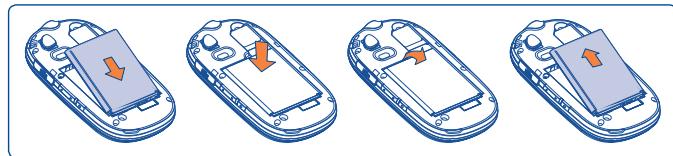 ALCATEL OT-880A - Installing or removing the battery - 1