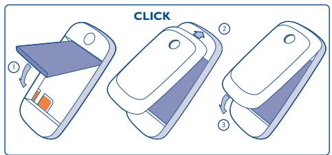 ALCATEL OT-C551A - Inserting the battery - 1