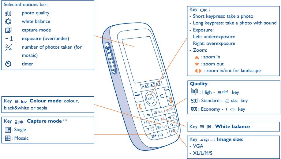 ALCATEL OT-C552A - Before taking the photo, you can adjust a number of settings. - 1