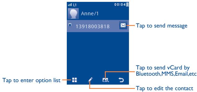 ALCATEL OT-807A - Viewing a contact - 1