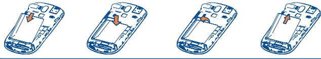 ALCATEL OT-807A - Installing or removing the battery - 1