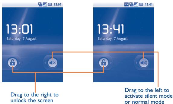 ALCATEL OT-980 - To unlock phone screen - 1