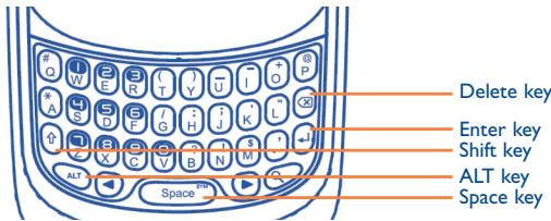 ALCATEL OT-980 - Using Hardware Keyboard - 1