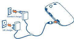 ALCATEL OT-980 - Charging the battery - 1