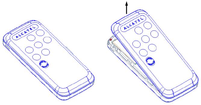 ALCATEL OT-S211C - Removing the back cover - 1
