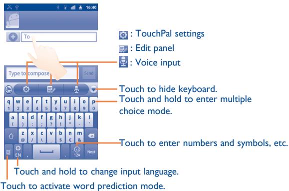 ALCATEL ONE TOUCH 995 - TouchPal keyboard - 1